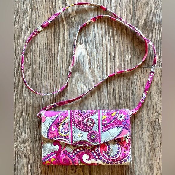 Abby Paisley Vera Bradley floral crossbody bag with travel pocket and shoulder strap cottagecore style  -image