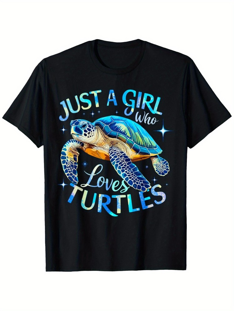 Turtle is a girl who loves turtles T-shirt, loose style short sleeve T-shirt◇