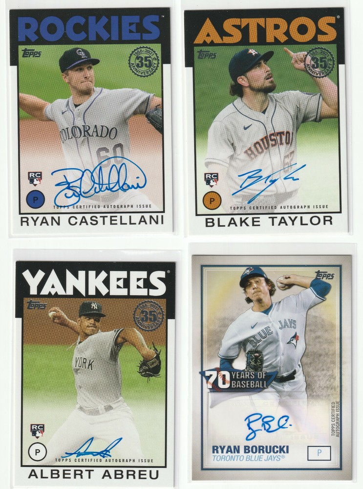 2021 Topps 86 Topps Autograph U-Pick Carlson Bichette Castellanos Abreu RC