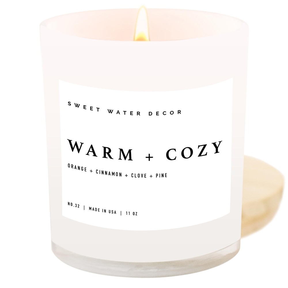 Sweet Water Decor Warm and Cozy Soy Candle | Pine, Orange, Cinnamon, and Fir ...