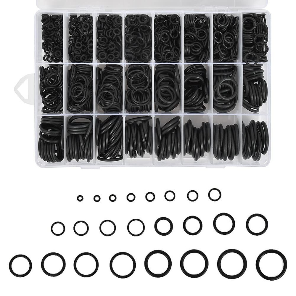 1200Pcs O Ring Kit 24 Sizes O Rings Assortment Rubber O-Ring Sealing Gasket Wash