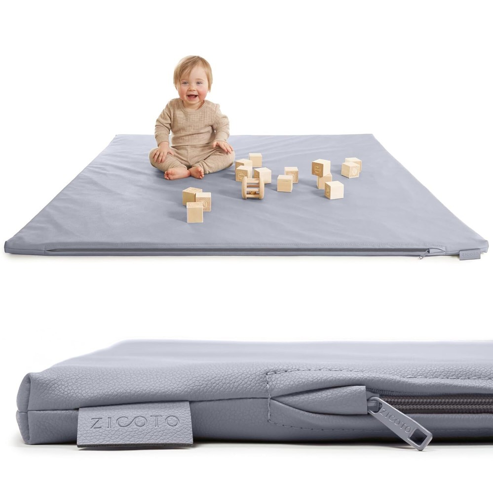 Stylish Vegan Leather Baby Play Mat - Soft, Easy to Clean Floor Mat