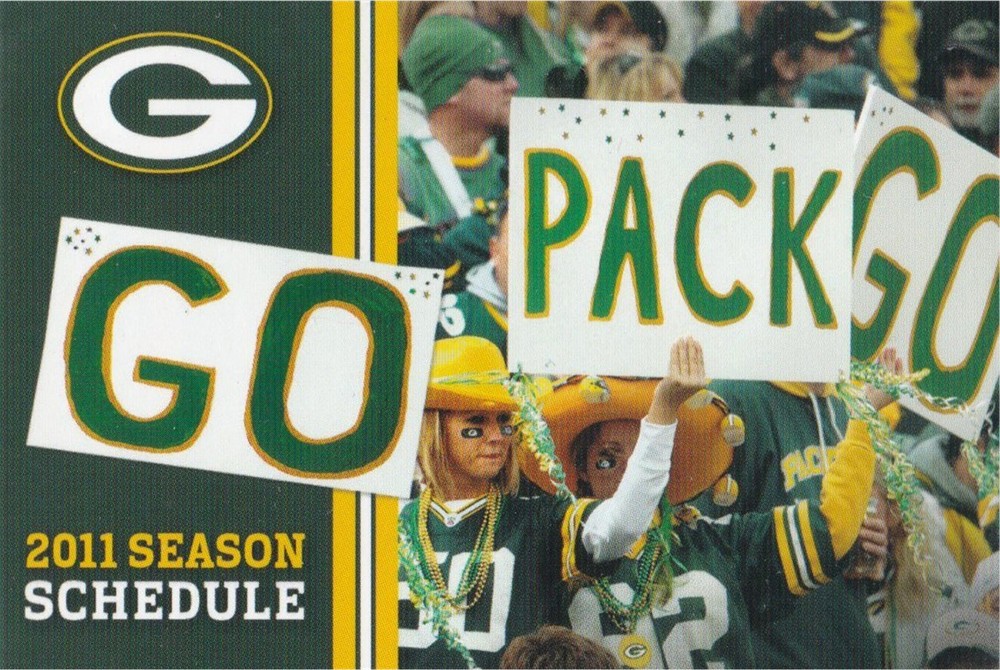2011 Green Bay Packers NFL Football Pocket Schedule- Team