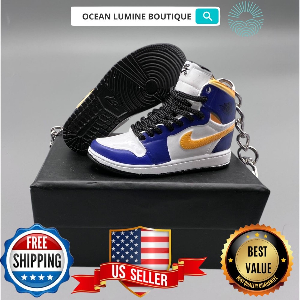 Air Jordan 3D Mini Sneaker Keychain, Basketball Sneaker Collectible, Box Options