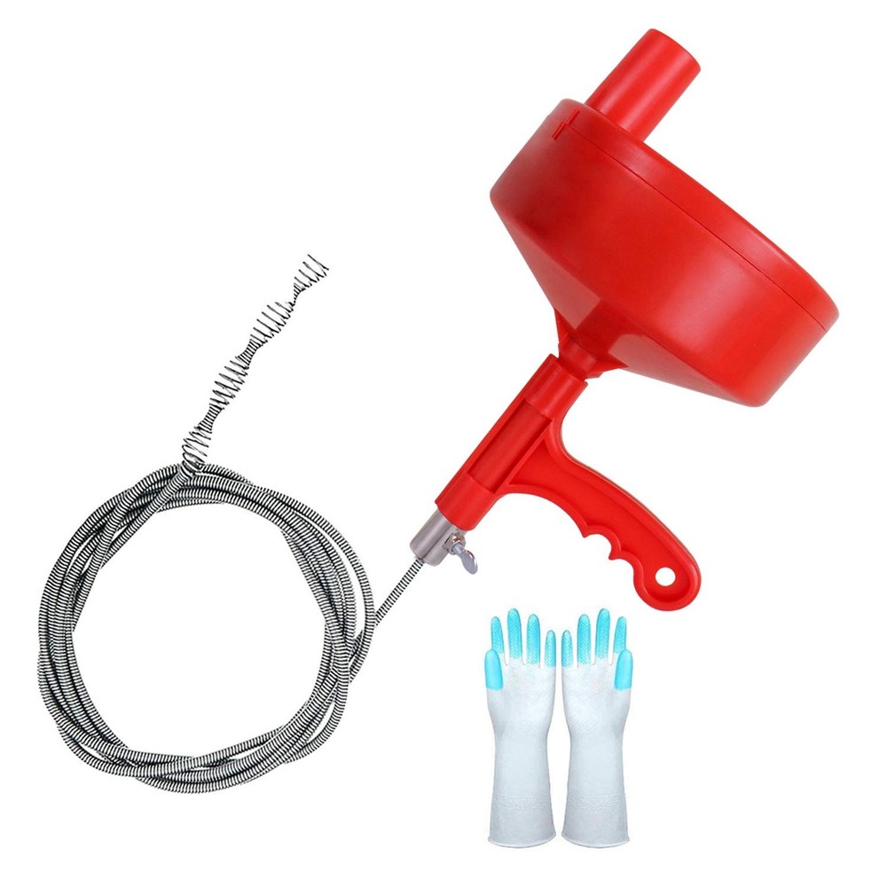 35FT Plumbing Snake Drum Auger Drain Clog Remover Pipe Unblocker Tool