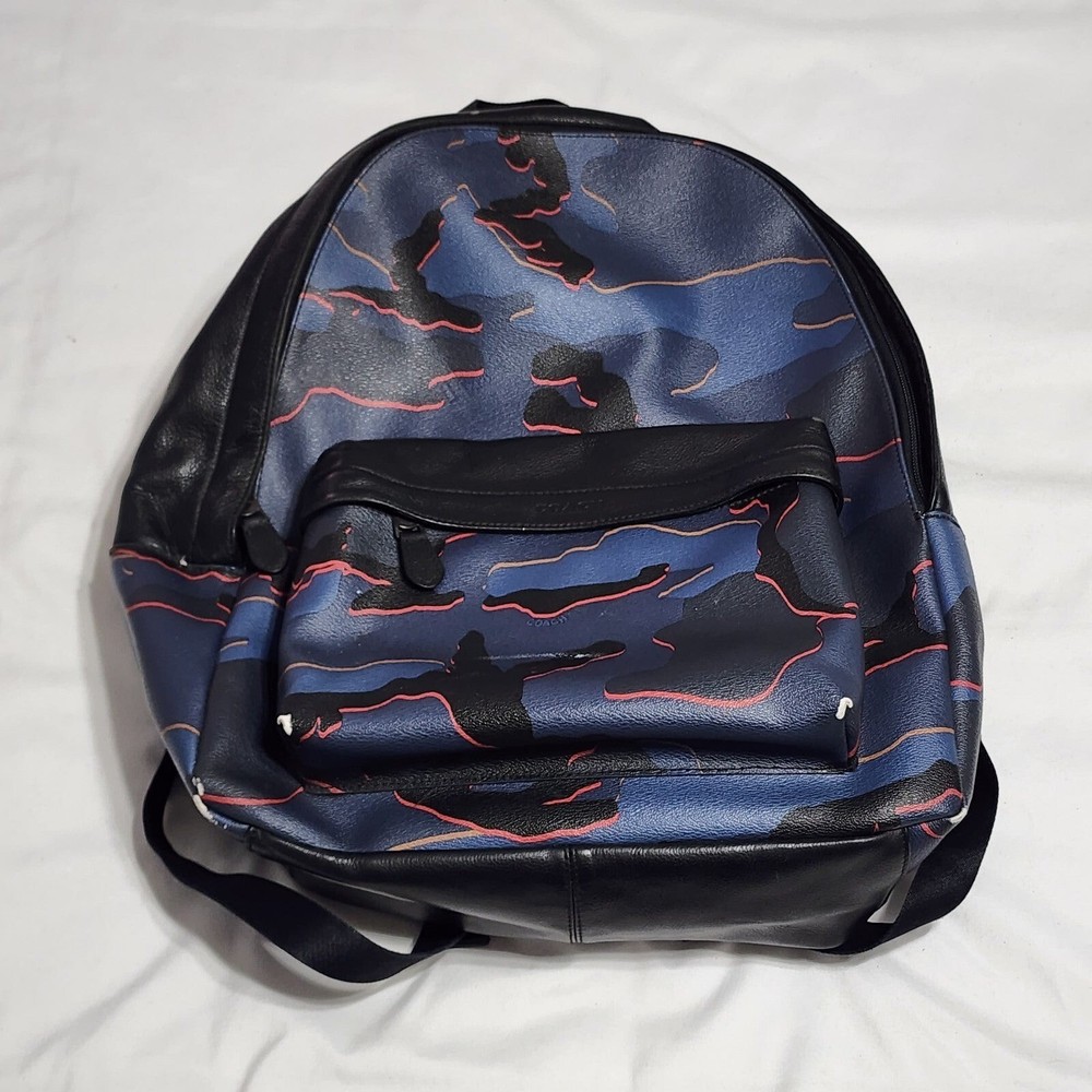 Coach Charles Camo Leather Backpack in Multicolor
