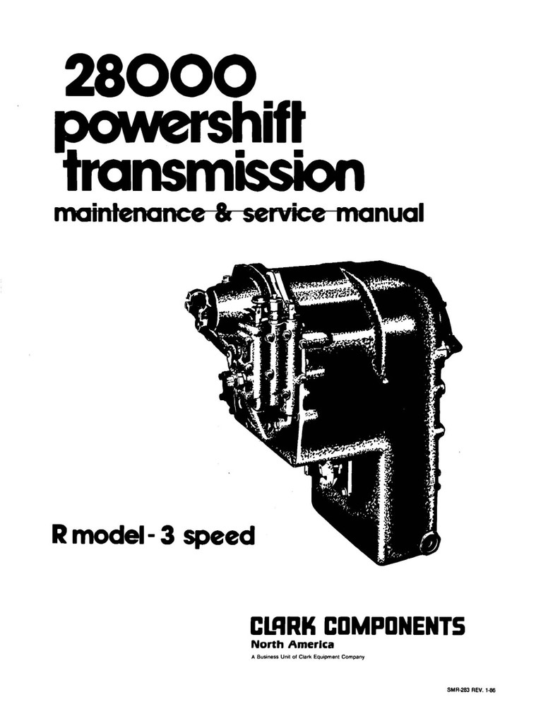 28000 1986 Powershift Transmission Service Repair Man Fits Clark R 3-Speed 28