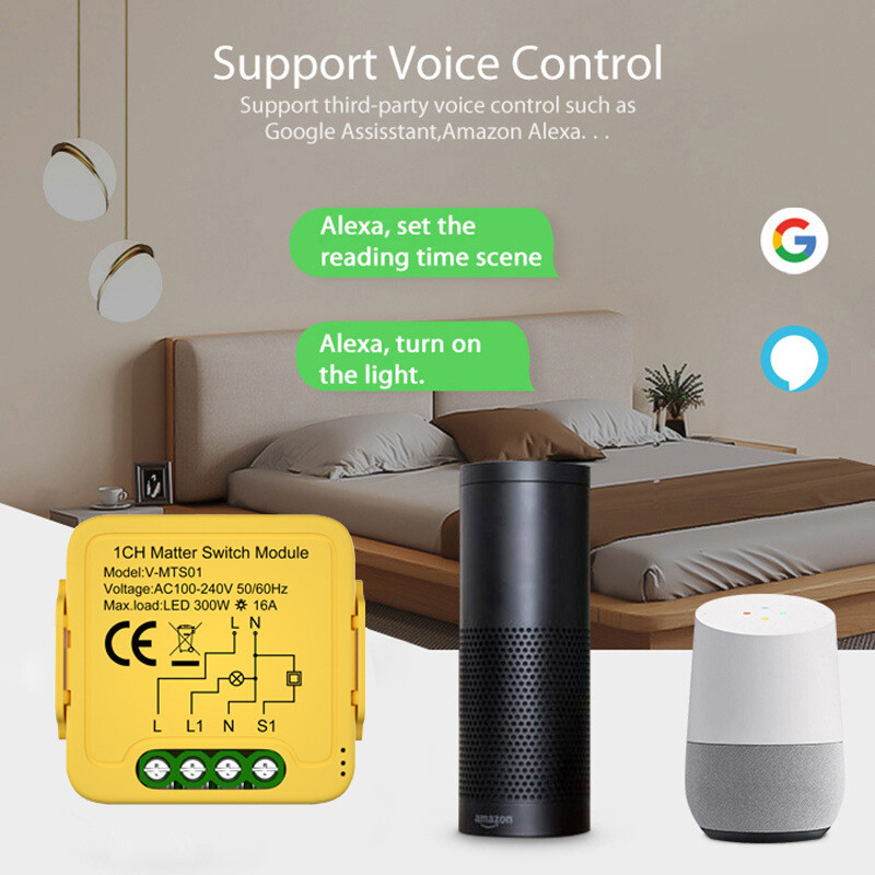 Smart WiFi Switch Module 1/2/3CH 16A Works with HomeKit Alexa Matter