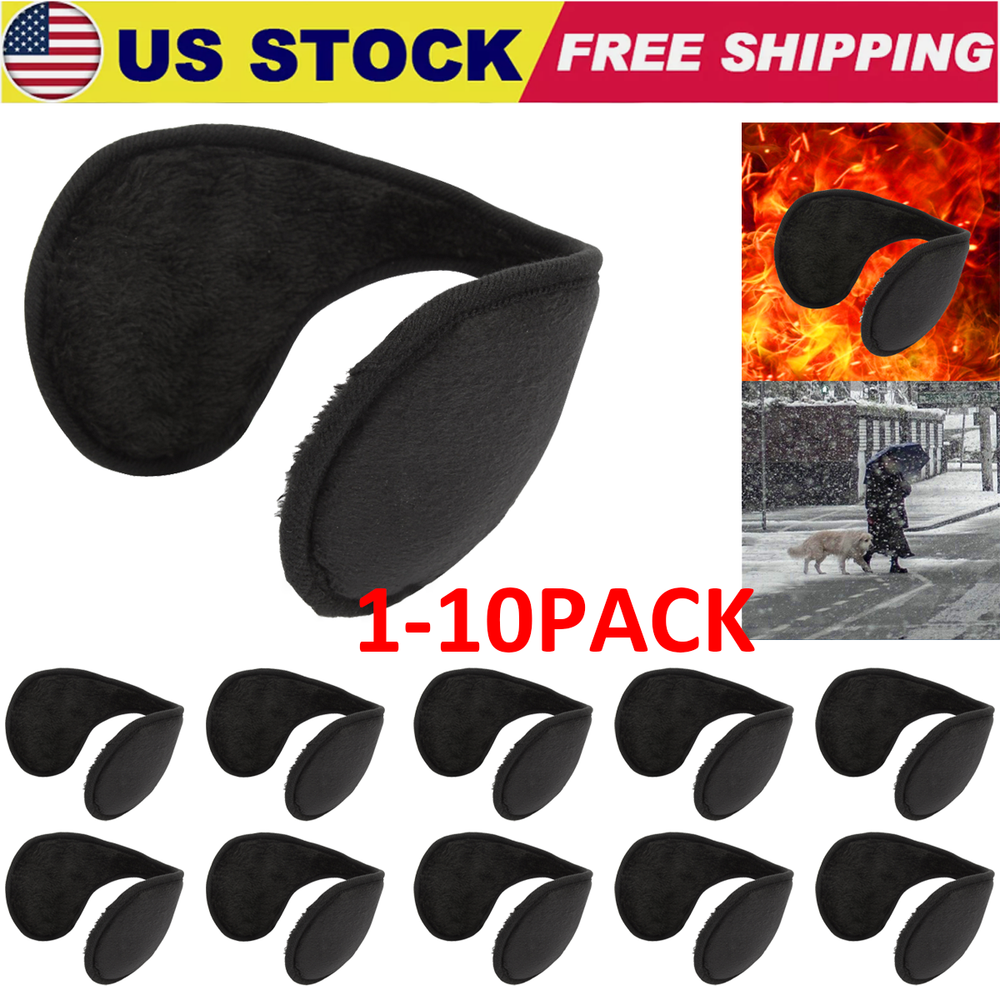 1-10x Unisex Winter Fleece Ear Warmers Headband Behind The Ear Muffs
