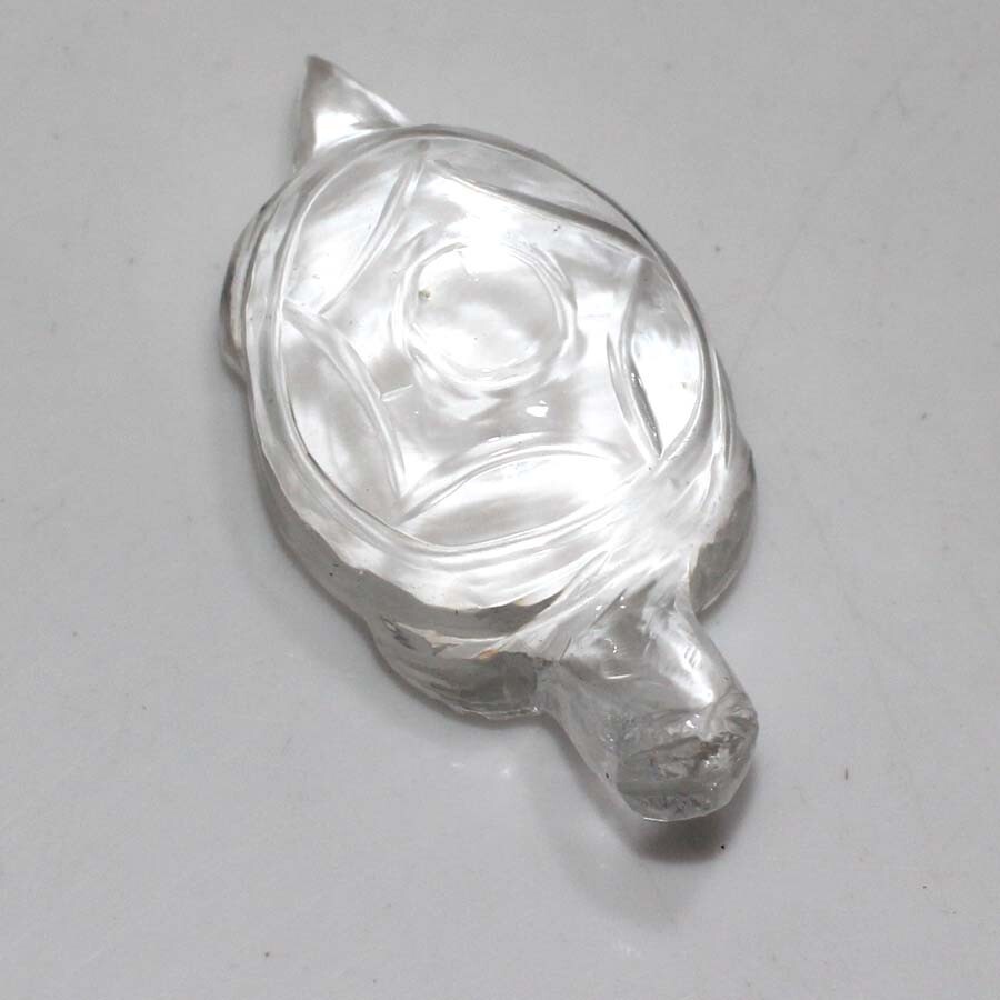 Crystal Quartz Carved Tortoise 1.6” Reiki Healing Stone Jewelry Piece JW