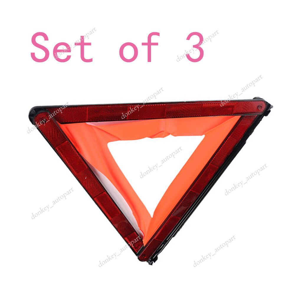 Set of 3 Triangle Emergency Reflector Sign Road Safety Free Shipping #8K0860251A