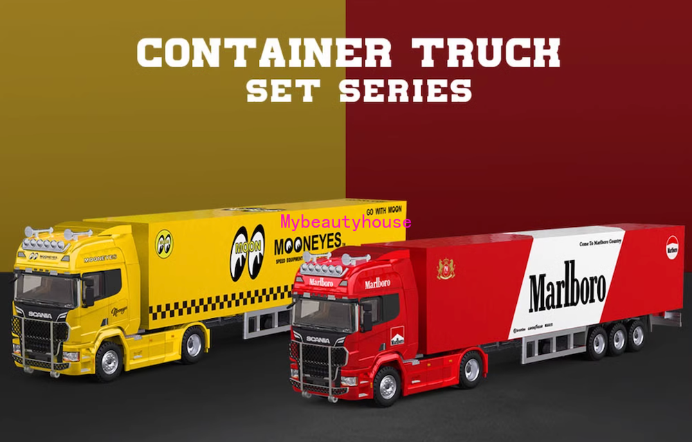 TM 1:64 Scania Container Delivery Truck Sport Model Diecast Metal Car