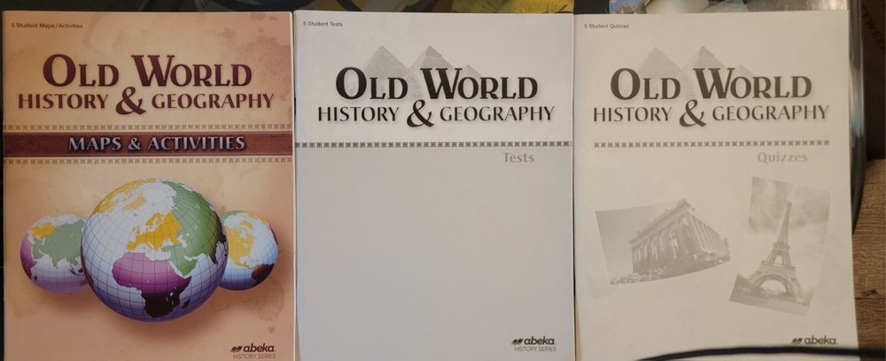 ABeka Old World History And Geography Set Teacher Quiz Key Student Textbook-image