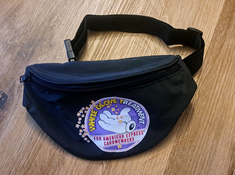 Vintage Walt Disney World Adjustable White Glove Fanny Pack Belt Bag WDW
