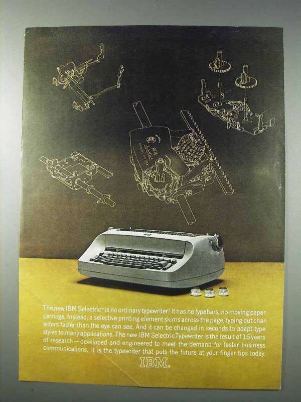 Vintage 1963 IBM Selectric Typewriter Ad - Revolutionary Typing Innovation