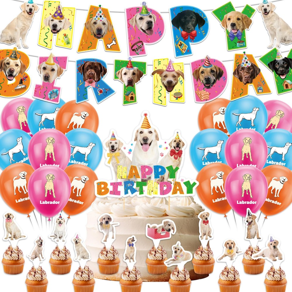 Labrador Retriever Party Supplies and Decorations for Birthday Celebrations