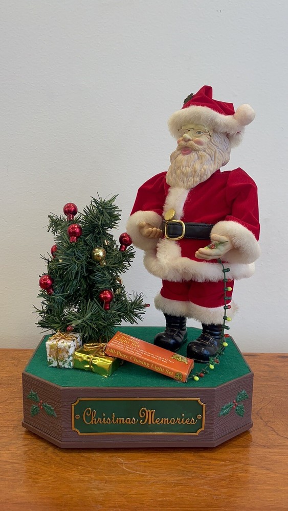 Vintage TELCO Christmas Memories Animated Musical Santa by Christmas Tree
