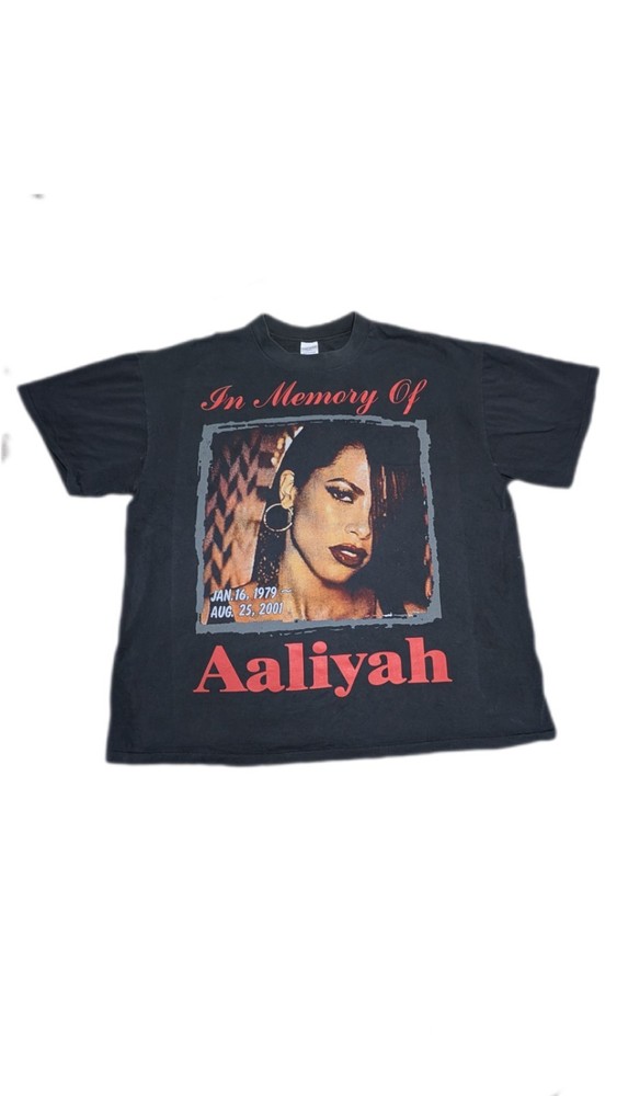 Vintage Aaliyah Memorial Rap Tee Shirt XXL Tupac Biggie Hip Hop Y2K Hip Hop XL-image