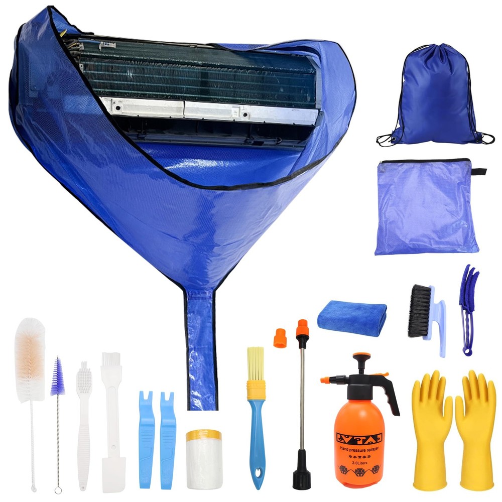Mini Split Cleaning Kit, 19 Pcs Mini Split Cleaning Bag with 2L High Pressure...