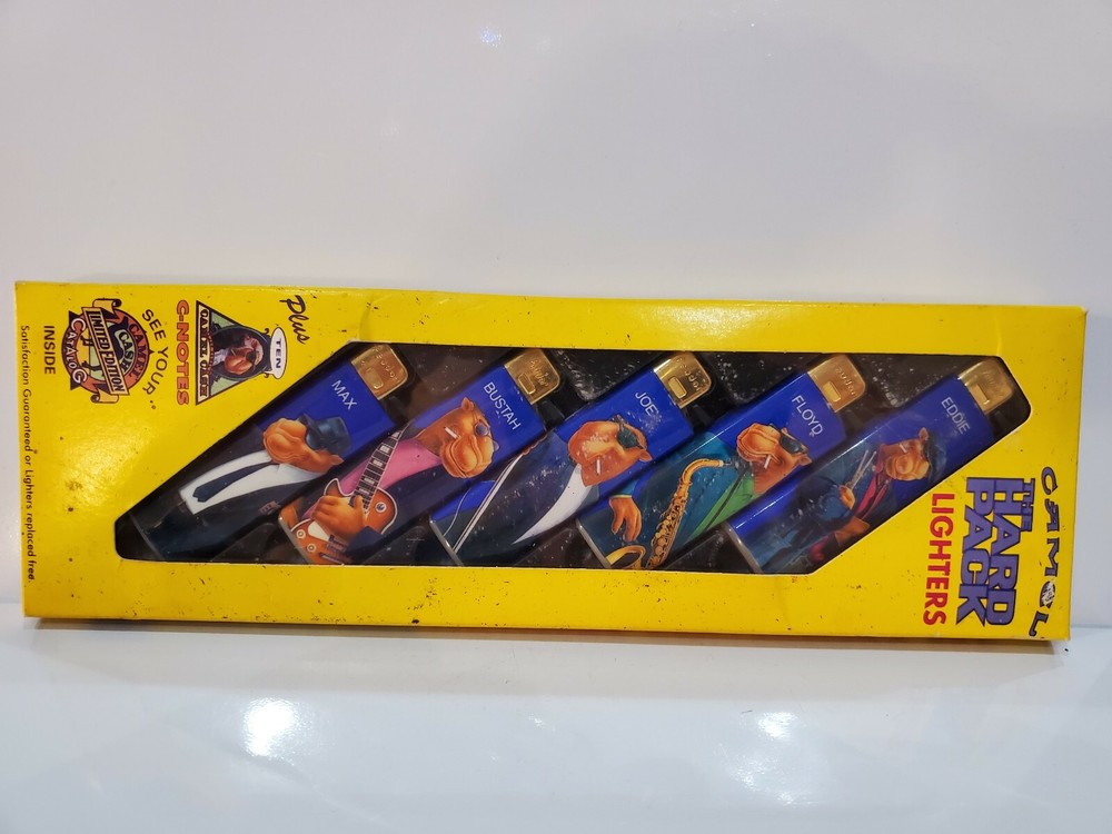 NOS Club Camel Cigarettes Ad Set 5 Lighter Collector Set Max,Joe,Eddie  1878.46-image