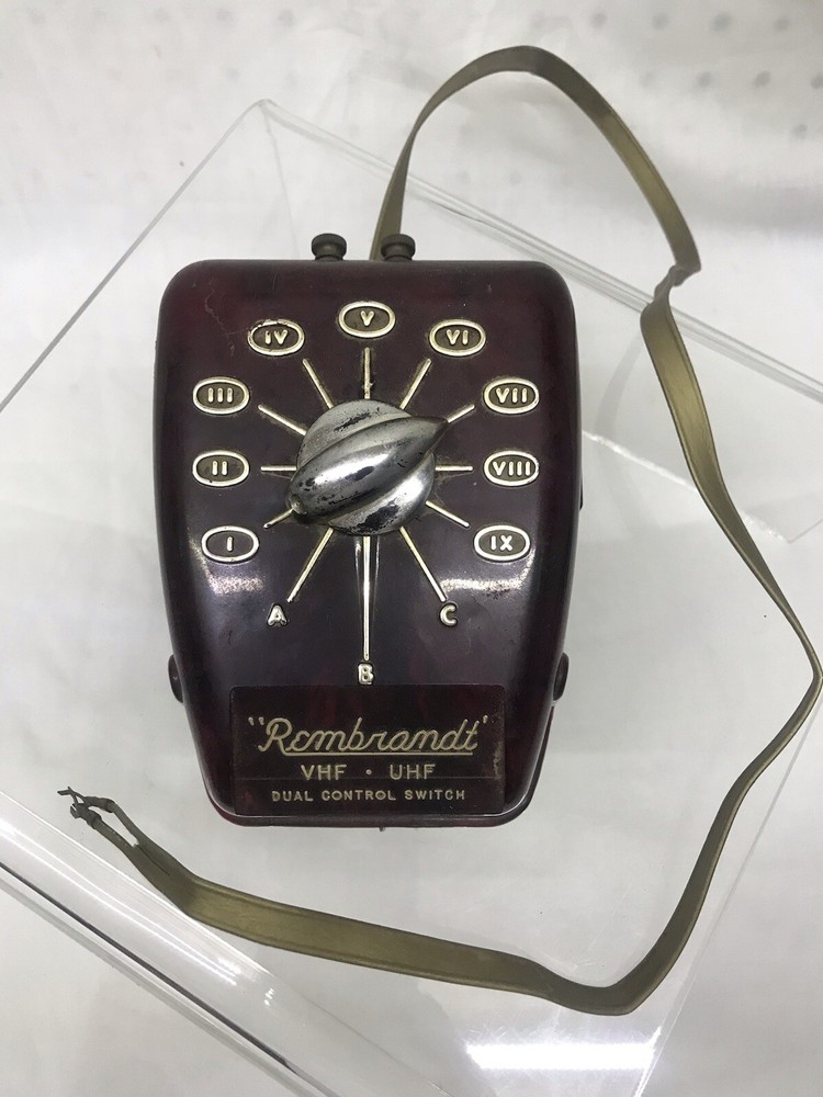 Vintage 1950s 1960s REMBRANDT VHF-UHF Dual Control TV Antenna Switch-fc
