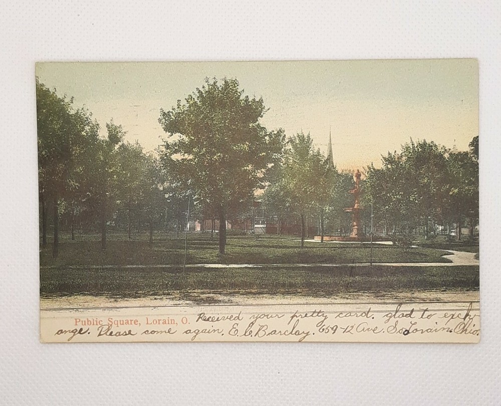 Lorain OH Public Square Postcard Posted 1907  Undivided Back