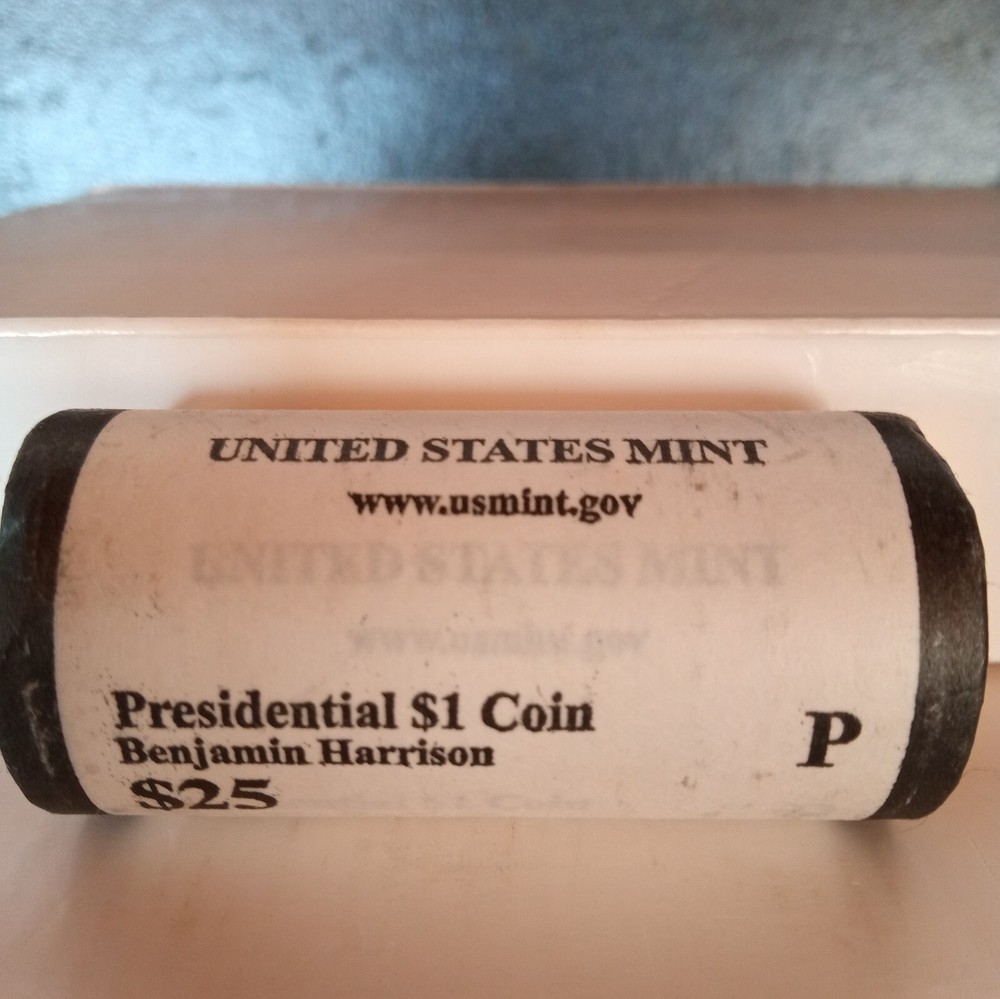 2012 - P - Benjamin Harrison - $1 Presidential Coin - $25 Unopened US Mint Roll