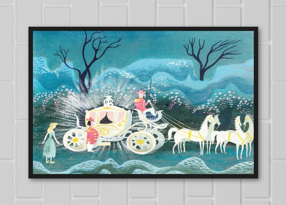 Mary Blair Disney Cinderella Coach Art Print 13x19 Satin Poster  