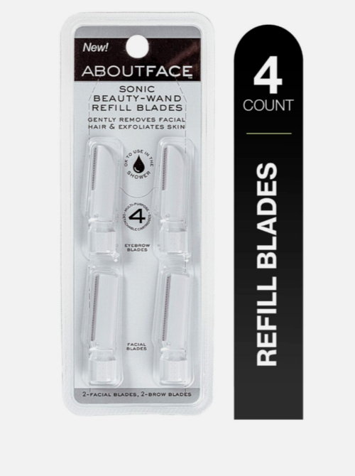 About Face Sonic Beauty-Wand Refill Blades for Exfoliating, 4 Pack Brand New-image