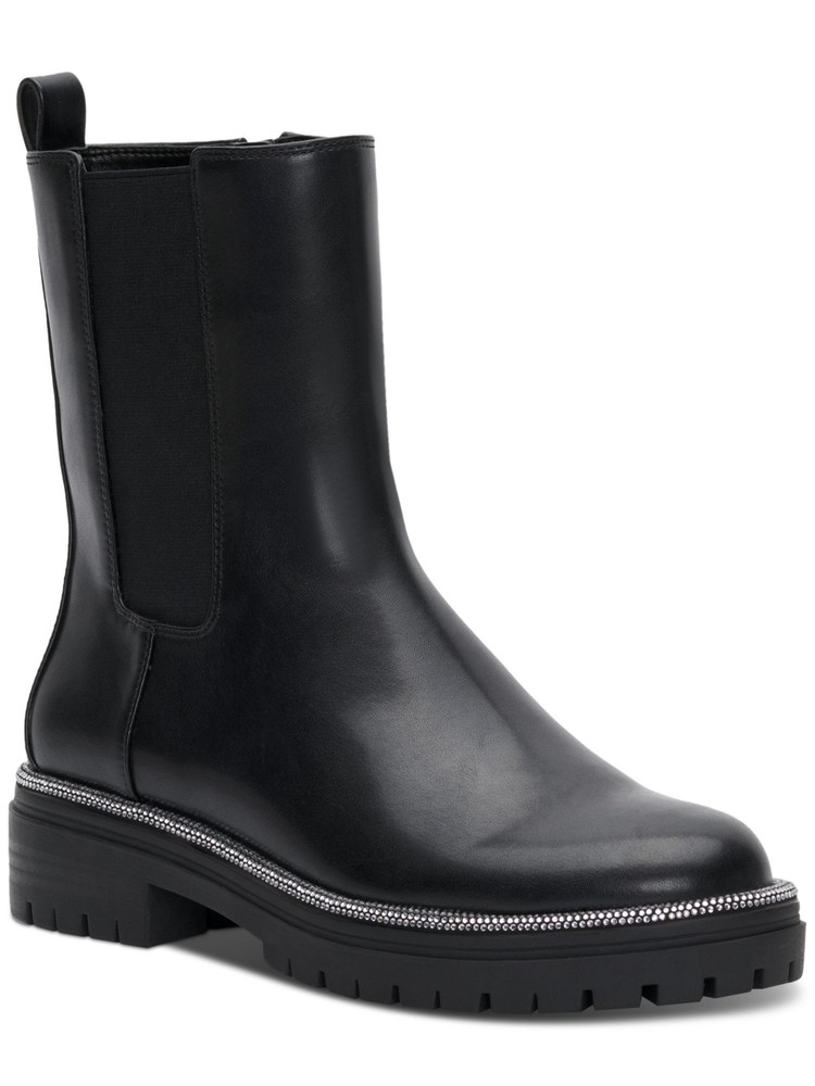 INC Womens Black Pull Tab Goring Brycin Round Toe Block Heel Booties 6.5 M