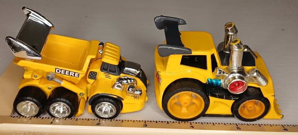 ERTL John Deere LOT x2 / Bulldozer Yellow Hot Rod Rare & Dump Truck Loose