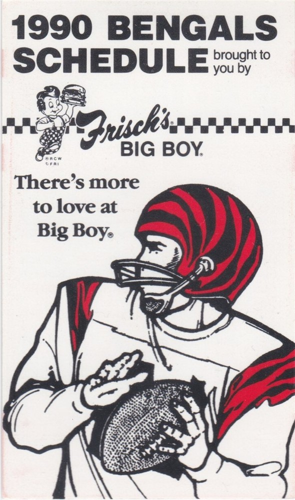 1990 Cincinnati Bengals NFL Football Pocket Schedule-Frischs