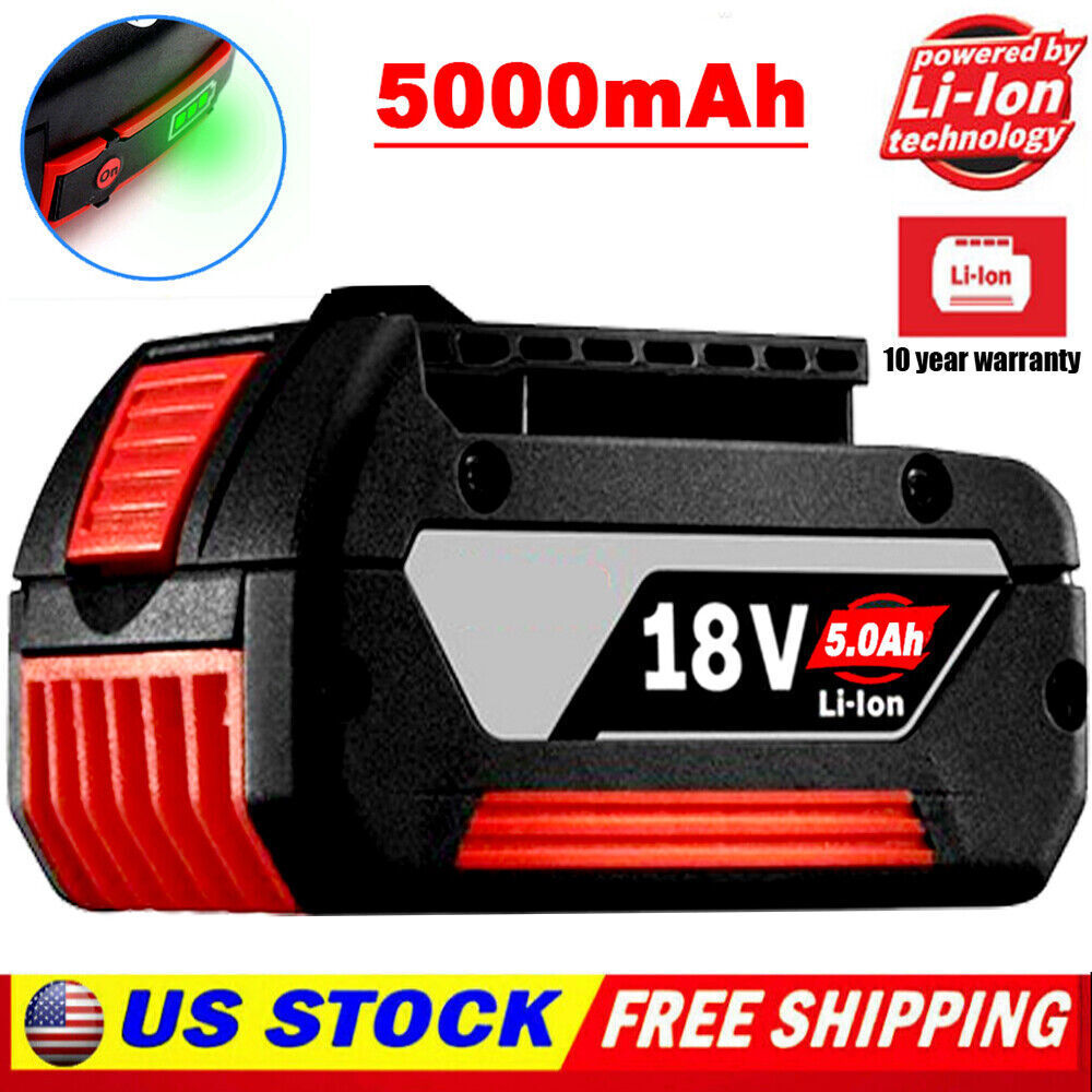 For Bosch BAT618 BAT609 Li-ion 18V 5.0Ah Battery BAT620 BAT610G BAT619G 24618-01