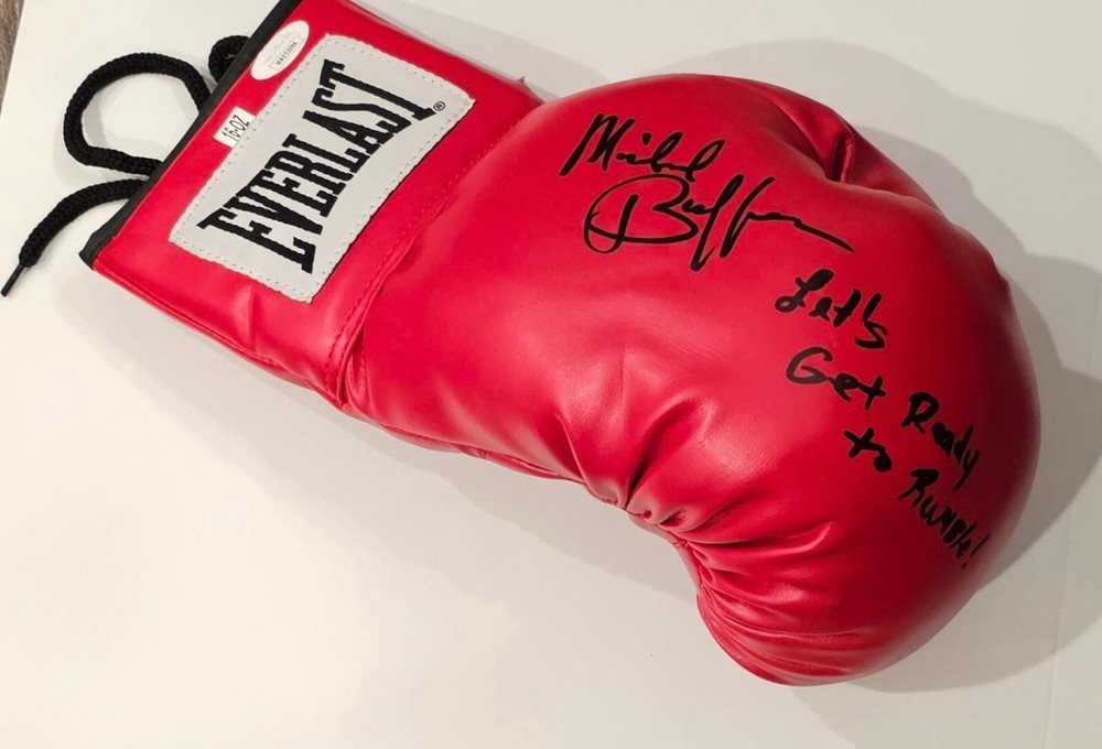 MICHAEL BUFFER ANNOUNCER SIGNED EVERLAST BOXING GLOVE JSA AUTHENTIC INSCRIBED