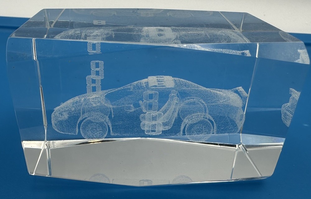 Dale Earnhardt Jr #8 Laser Etched Glass 3D Paperweight W/Box