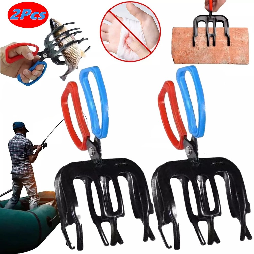 Fishing Plier Gripper Metal Fish Control Claw Tong Grip Tackle Tool -2 Pack