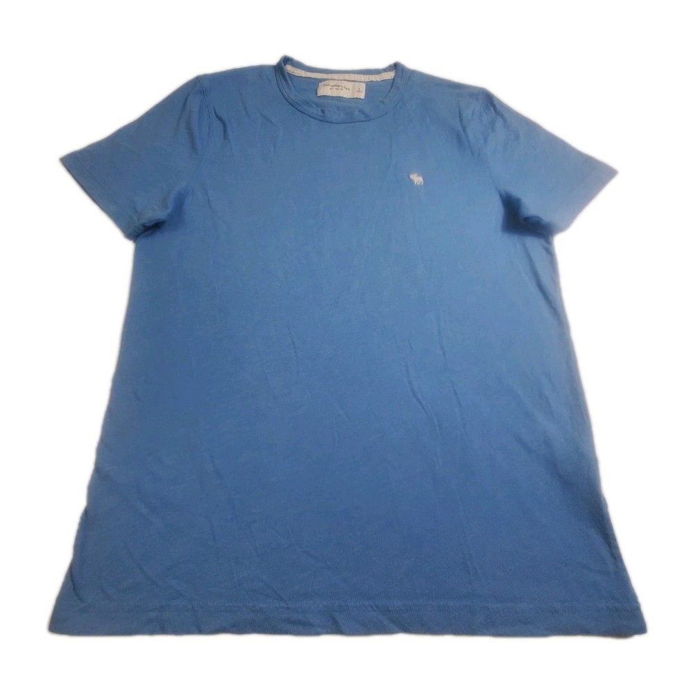 Abercrombie Fitch T-Shirt Mens Size Large Blue Short Sleeve Casual Crew Neck Tee-image