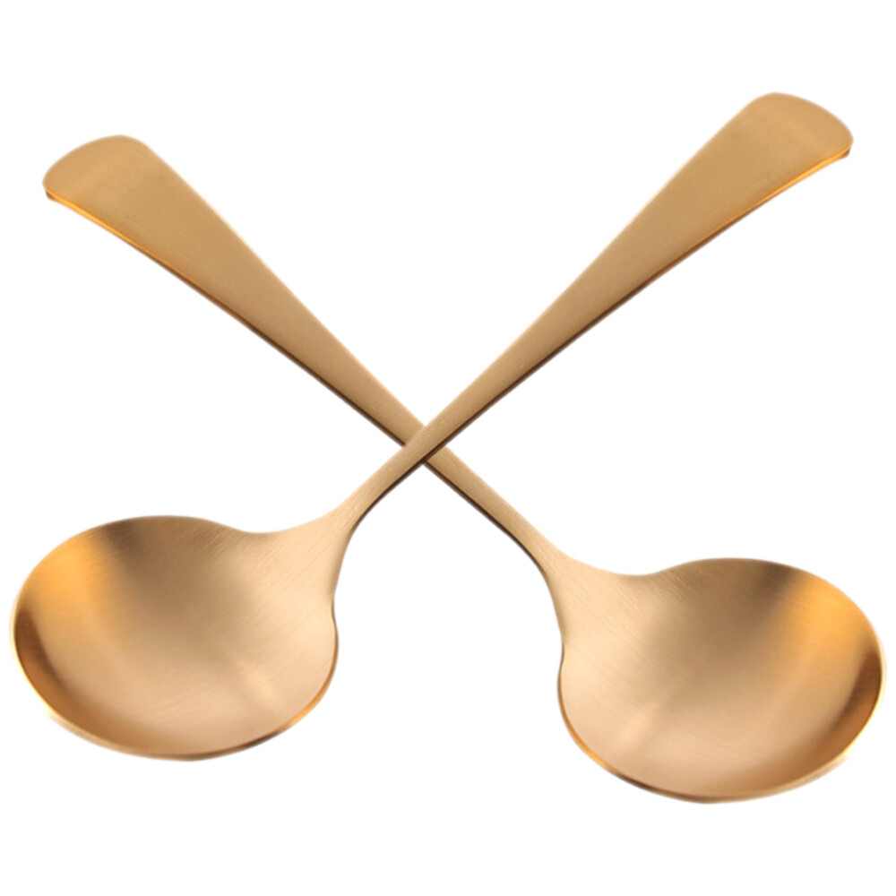 2pcs Porridge Spoons Brass Porridge Spoon Decorative Porridge Spoons Home