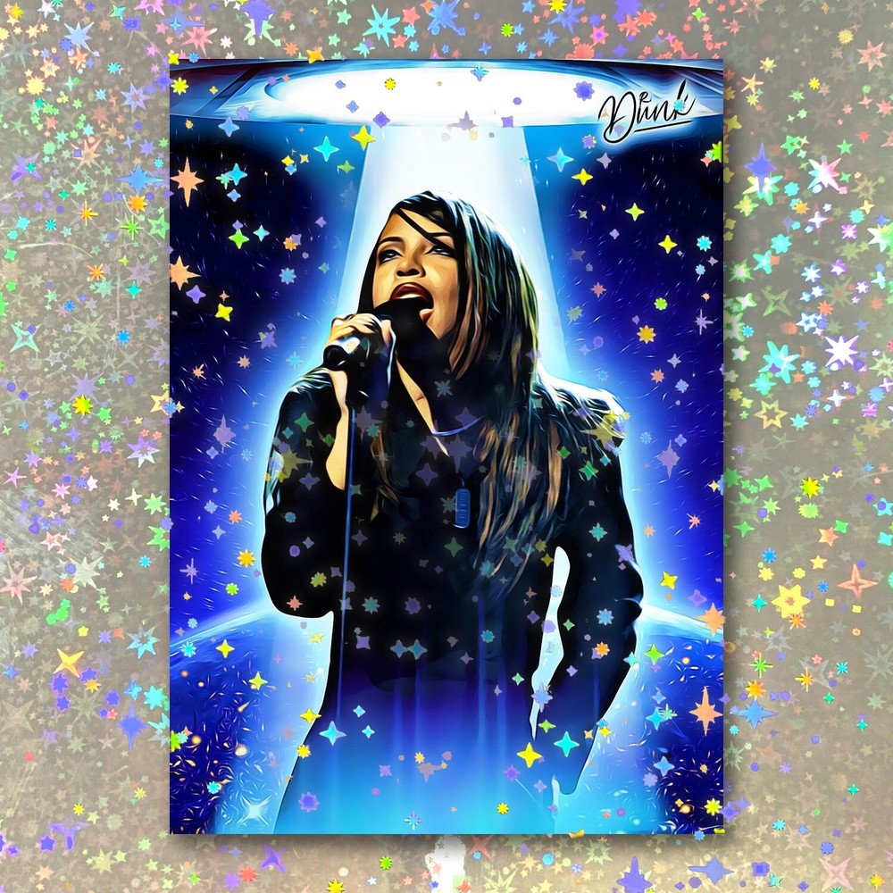 Aaliyah Earth's Holographic Finest Sketch Card Limited 1/5 Dr. Dunk Signed-image