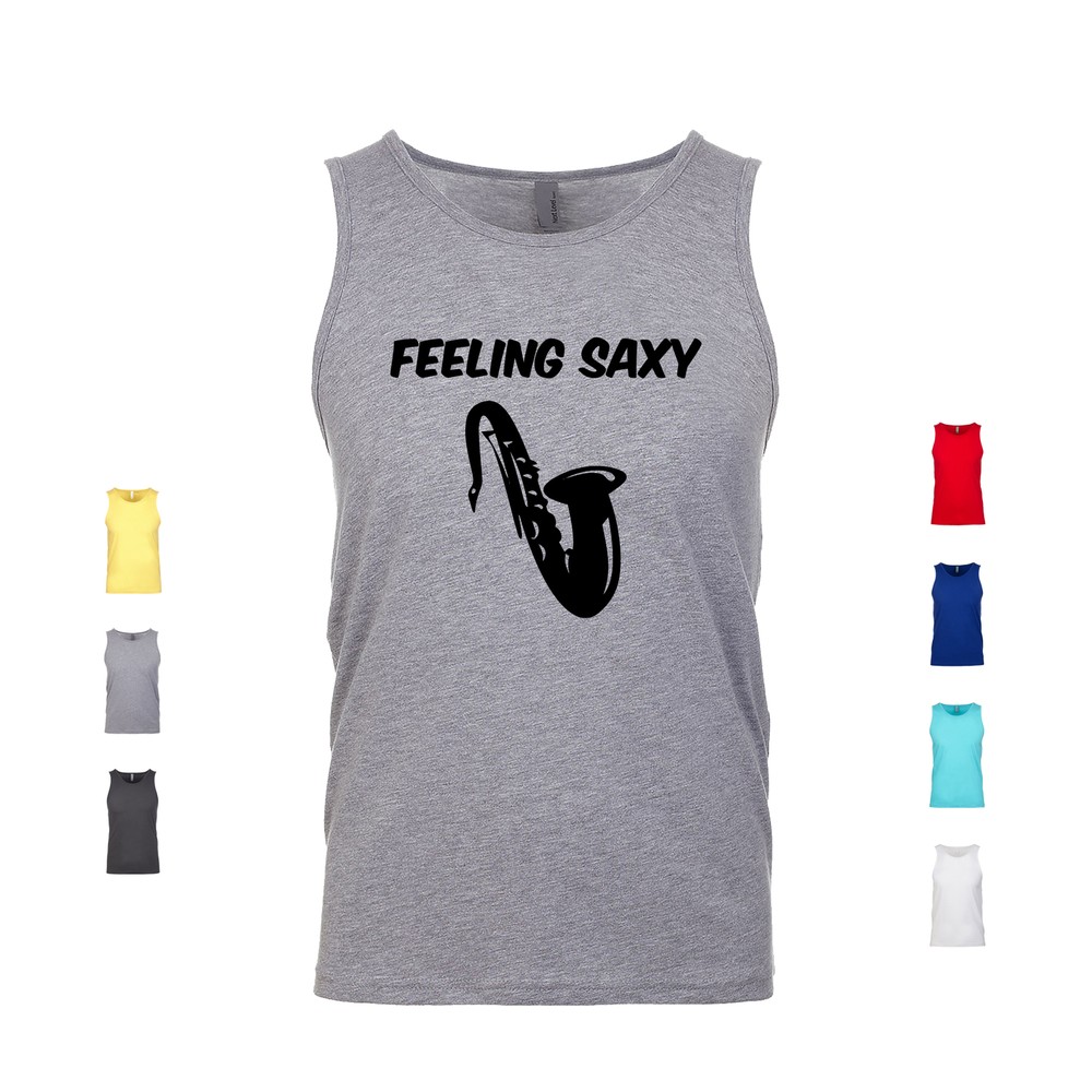 Feeling Saxy sexy saxophone music woodwing instrument jazz band art Men's Tank
