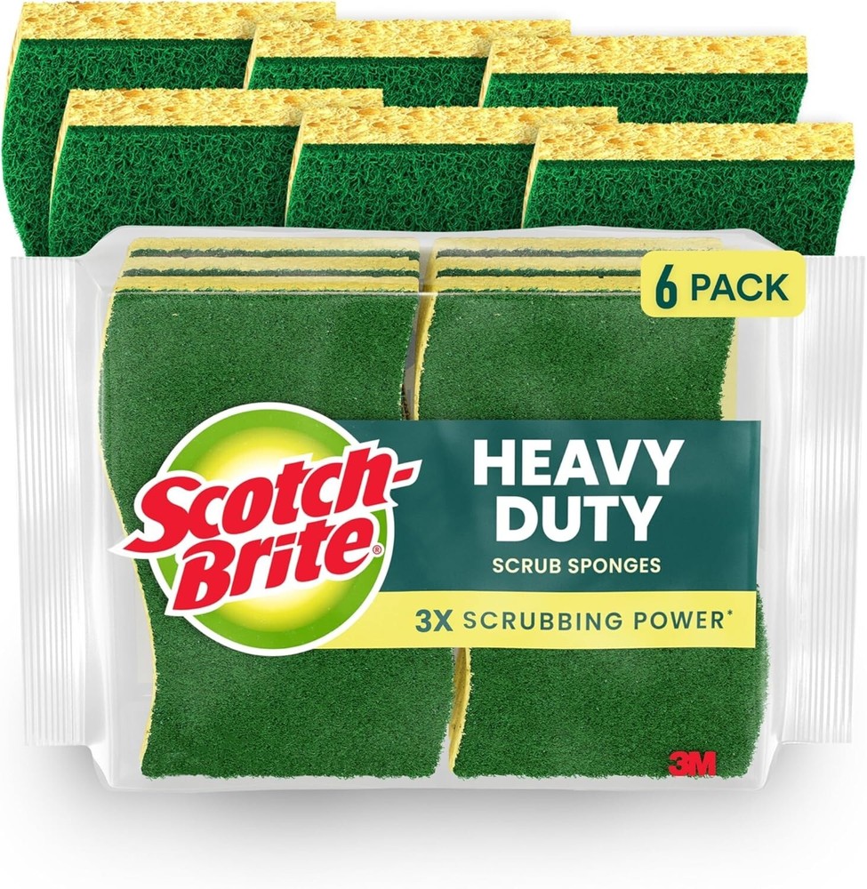 Scotch-Brite Heavy Duty Scrub Sponges 6-Pack with Free Shipping