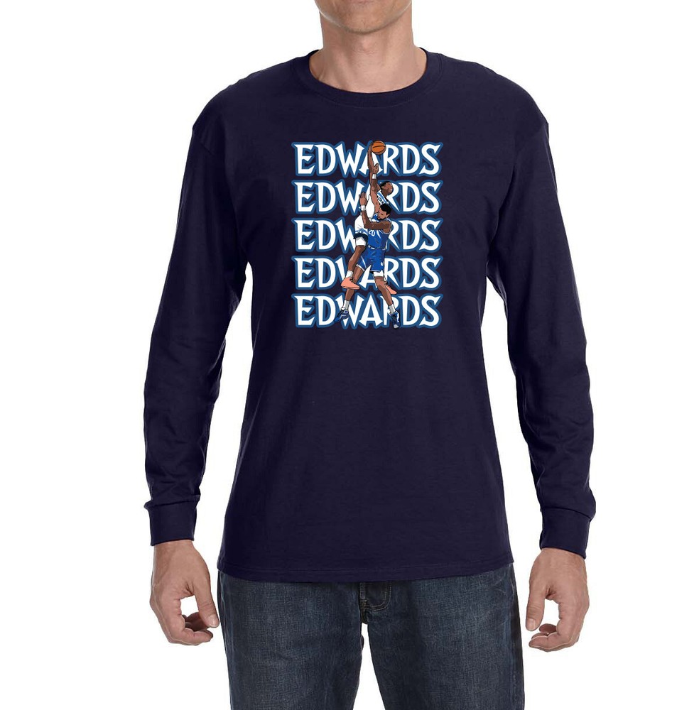 Anthony Edwards Dunking Text Pic Long sleeve Shirt