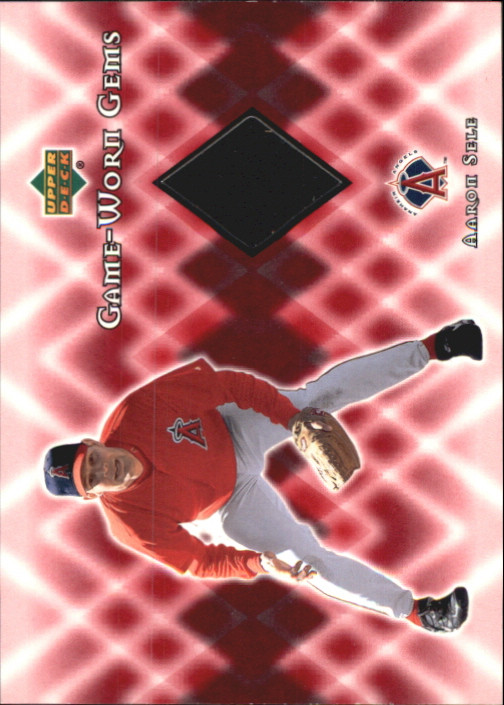 2002 Upper Deck Game Worn Gems Anaheim Angels Baseball Card #GAS Aaron Sele Jsy