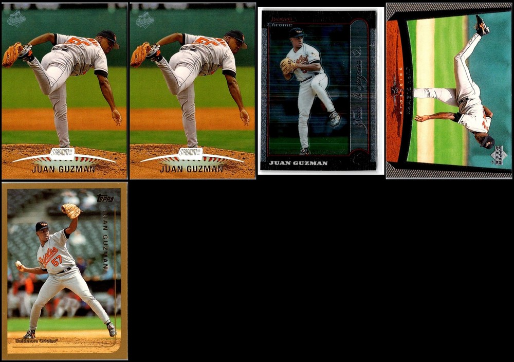 1999 Juan Guzman 5-Card Rare Limited Edition Gem Lot