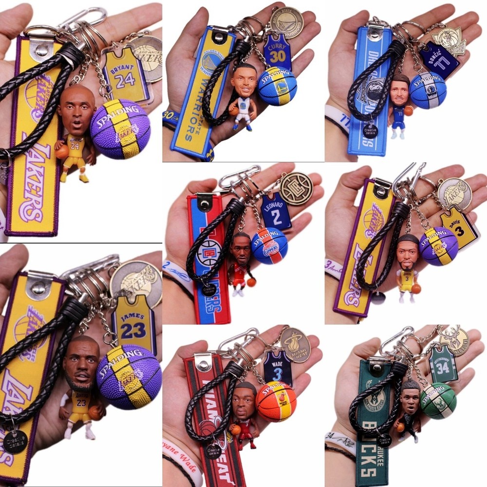 NBA Figures Keychain Koke Lebron Stephen Wade NBA Super Stars Fans Gift