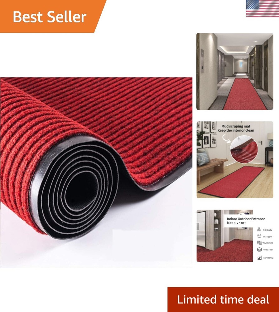 3' x 10' Brush Step Entrance Mat Heavy Duty, Commercial Grade Door Floor Mat ...