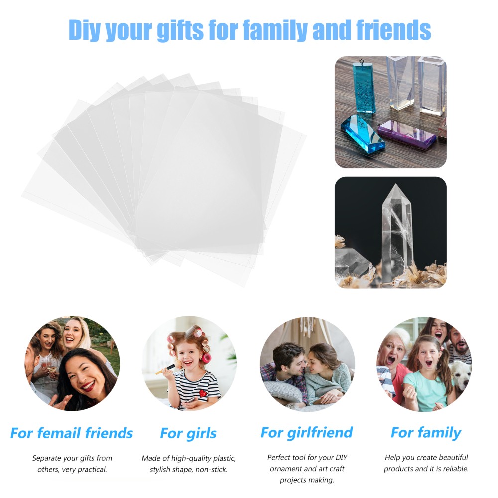 10 Transparent Epoxy Resin Film Earring Molds for DIY Jewelry Making