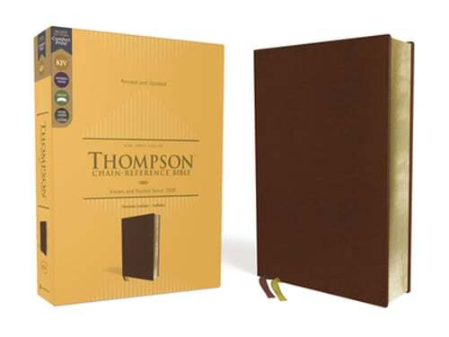 Kjv, Thompson Chain-Reference Bible, Genuine Leather, Calfskin, Brown, Red: Used