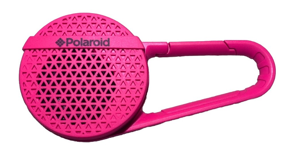 Polaroid Pink Wireless Rechargeable Portable Bluetooth Travel Speaker Clip-On