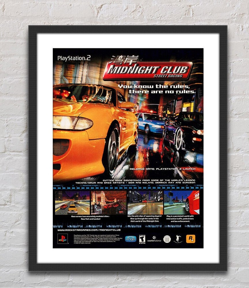 Midnight Club PS2 Glossy Promo Poster Unframed Street Racing Ad G0714-image